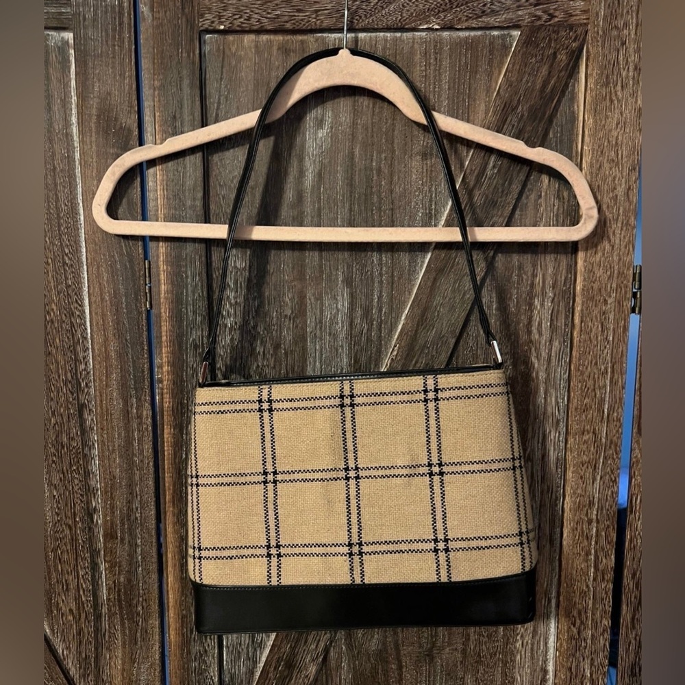 Plaid Tan and Black Women's Bag